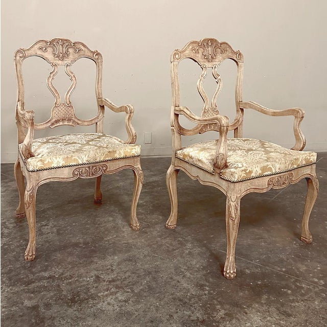 French Antique Liegoise Louis XIV Armchairs in Stripped Oak For Sale - Image 3 of 16