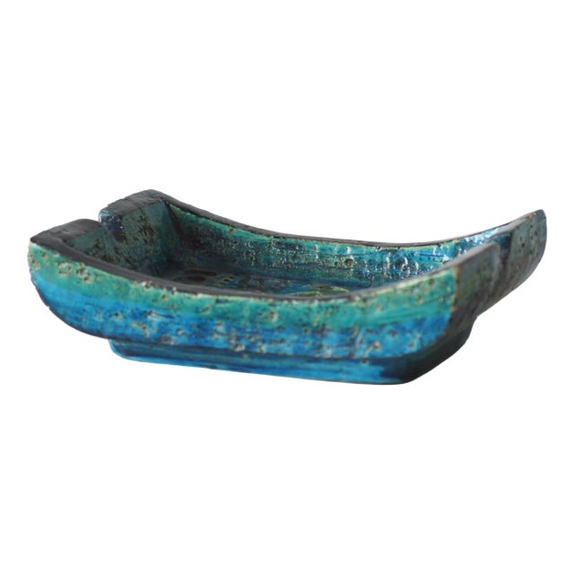 Mid-Century Modern Rimini Blue Ceramic Ashtray by Aldo Londi for Bittosi For Sale