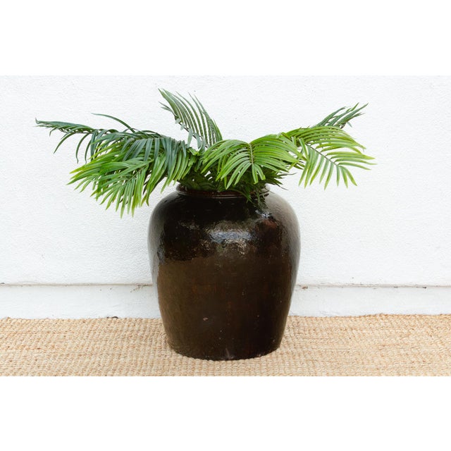 Brown Large Caramel Glaze Martaban Jar For Sale - Image 8 of 8