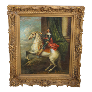 Thomas Francis Equestrian Horse Portrait Oil Painting After Anthony Van Dyck