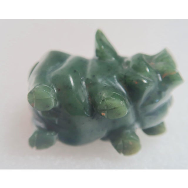 Late 20th Century Miniature Hand-Carved Piglet of Nephrite Jade For Sale - Image 17 of 18