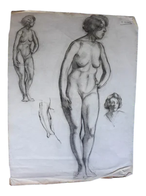 1920's Female Charcoal Study