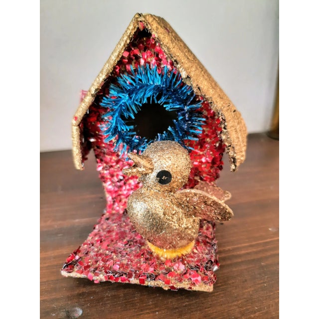 Vintage Glitter Bird House Christmas Ornament 1930s For Sale In Fayetteville, AR - Image 6 of 6