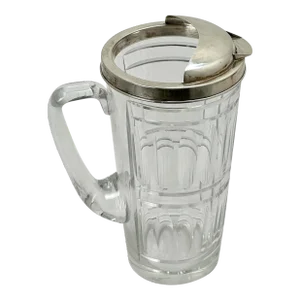 Fine Mid Century Tiffany & Company Sterling Silver & Deep Hand Cut Crystal Cocktail - Martini Pitcher