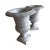Antique Italian Medici Style Urns in Cast Iron with old white patina .
