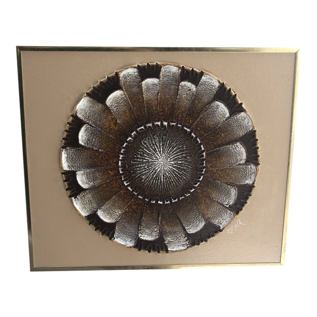 1970s Modernist Botanical Painting Signed R. Gold, Framed For Sale