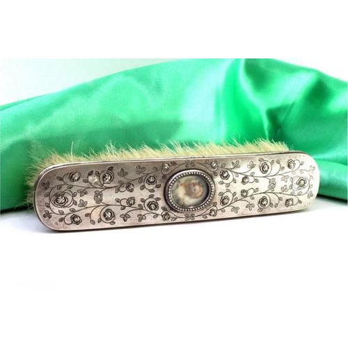 Silver Brush with Raised Floral Motifs For Sale - Image 6 of 6