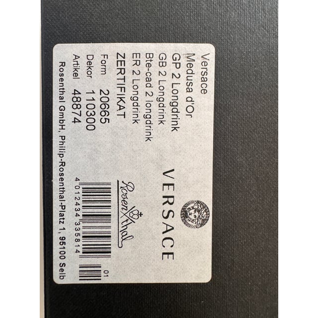 Medusa Dor Longdrink Glasses by Versace for Rosenthal, 1990s, Set of 2 For Sale - Image 6 of 7