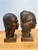 1940s Signed Silva Art Deco Carved Wood Busts — Pair For Sale - Image 5 of 11