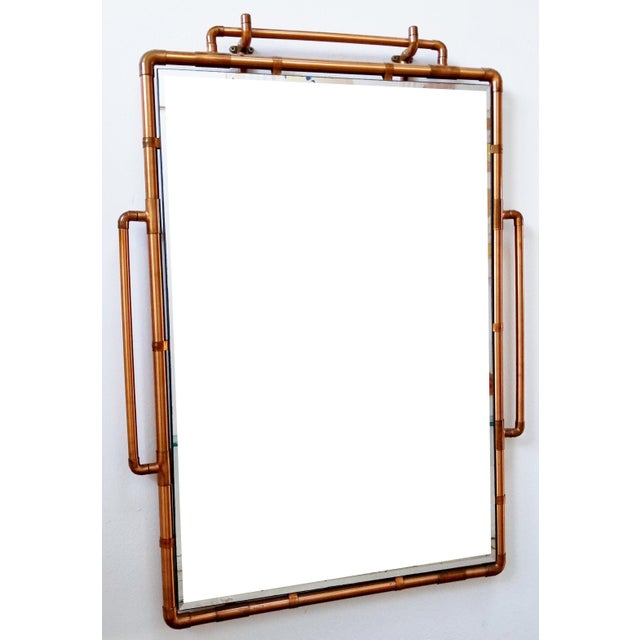 Abstract Solid Copper Beveled Mirror For Sale - Image 3 of 7