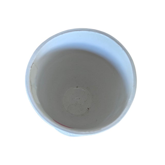 Vintage Italian Hand Painted Porcelain Footed Vase For Sale - Image 9 of 12