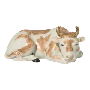 Antique 19th Century Chinese Export Porcelain Cow Figure