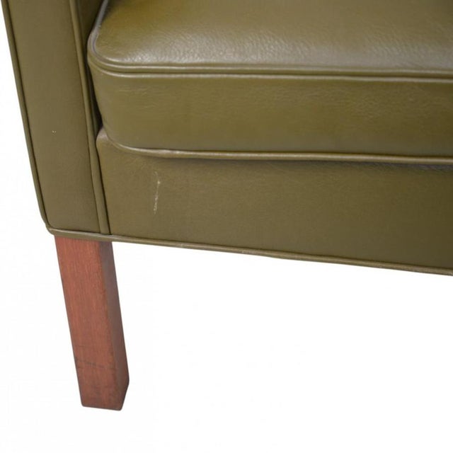 Green 2422 2-Seater Sofa in Green Leather by Børge Mogensen, 1980s For Sale - Image 8 of 18