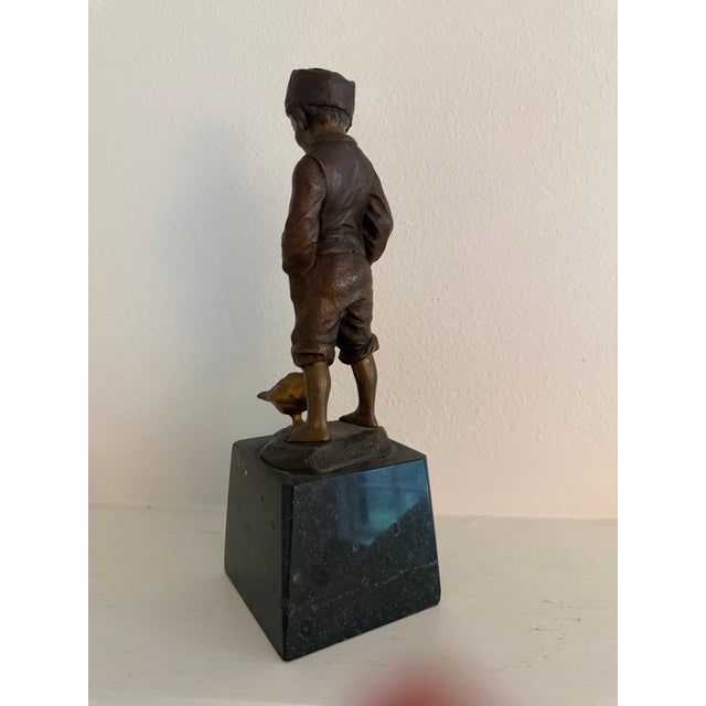 Late 19th Century, Julius Paul Schmidt-Felling, "Goose Boy" Bronze Sculpture For Sale In Milwaukee - Image 6 of 8