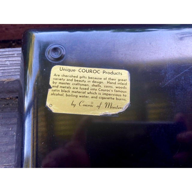 Metal Rare Vintage Couroc of Monterey Sun Face Inlay Serving Tray – Hollywood Regency For Sale - Image 7 of 9