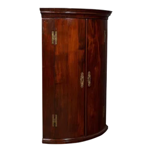 1770s Antique Georgian Bow Front Corner Cabinet