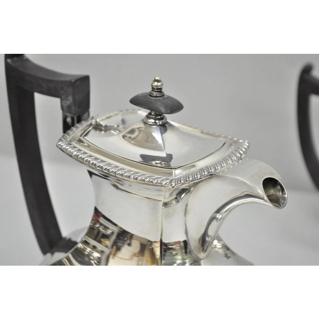 Antique Walker & Hall 53499 Art Deco Silver Plated Tea Service Set - 4 PCS For Sale In Philadelphia - Image 6 of 16