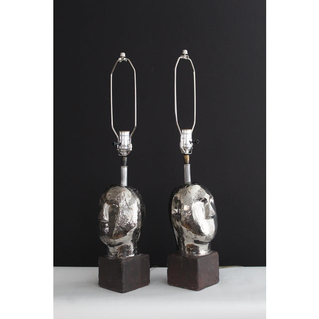 Mid 20th Century Brancusi Style Sculptural Lamps - a Pair For Sale - Image 4 of 11