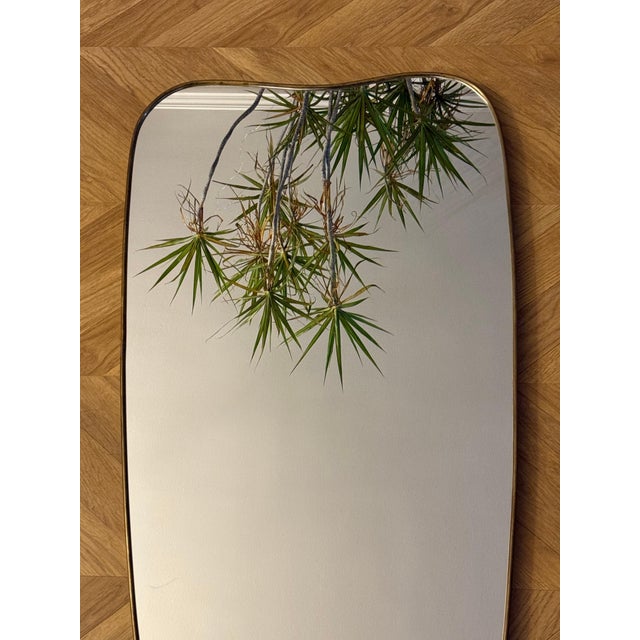 Italian Modernist Gilded Brass Mirror in the style of Gio Ponti, 1960s For Sale - Image 10 of 18