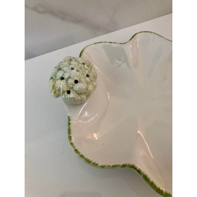 Majolica Italian Cauliflower Scalloped Edged Bowl For Sale - Image 6 of 11