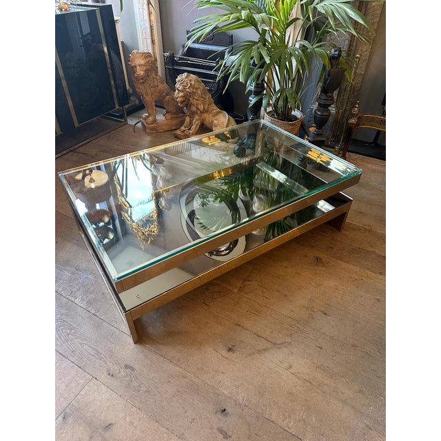 Vintage Gold Plated Two-Tier Coffee Table from Belgo Chrome, 1980 For Sale - Image 6 of 18