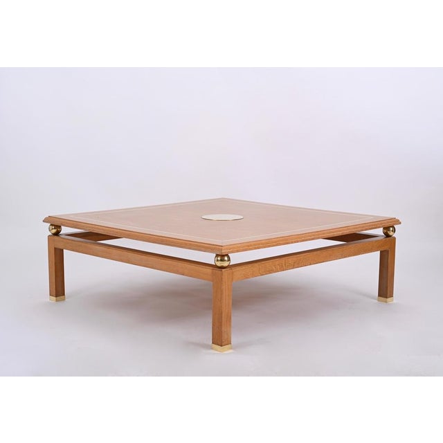 Coffee Table in Oak and Brass by Tommaso Barbi, Italy, 1970s For Sale - Image 14 of 18