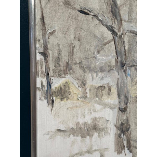 Kj. Shemlot, Winter Trees, 1980, Oil Painting on Canvas, Framed For Sale - Image 10 of 14