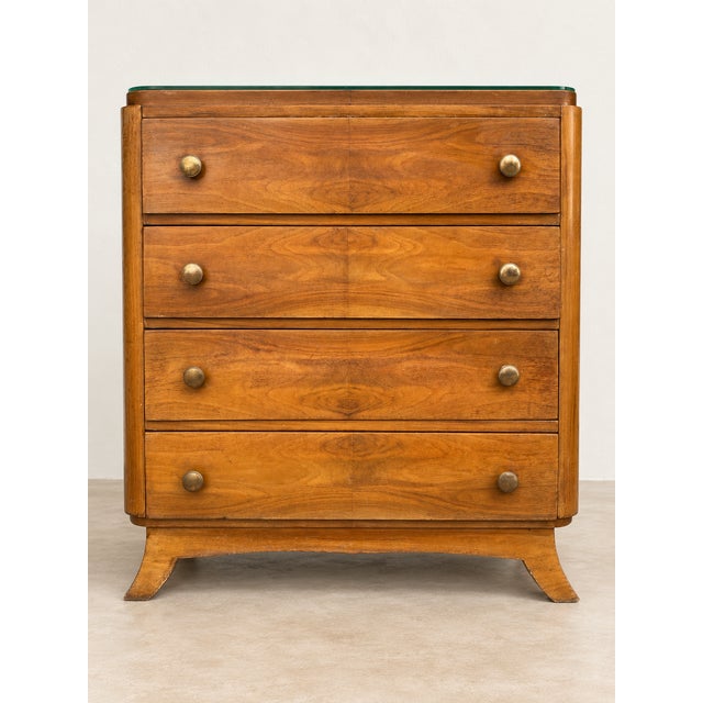 Vintage Art Deco Walnut Chest of Drawers, 1950s For Sale - Image 6 of 11