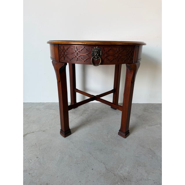 Vintage Hollywood Regency Style Solid Wood End Table by Baker Furniture For Sale In Miami - Image 6 of 12
