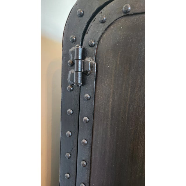 Late 20th Century Late 20th Century Industrial Riveted Metal Sideboard Cabinet With Rounded Corners For Sale - Image 5 of 18