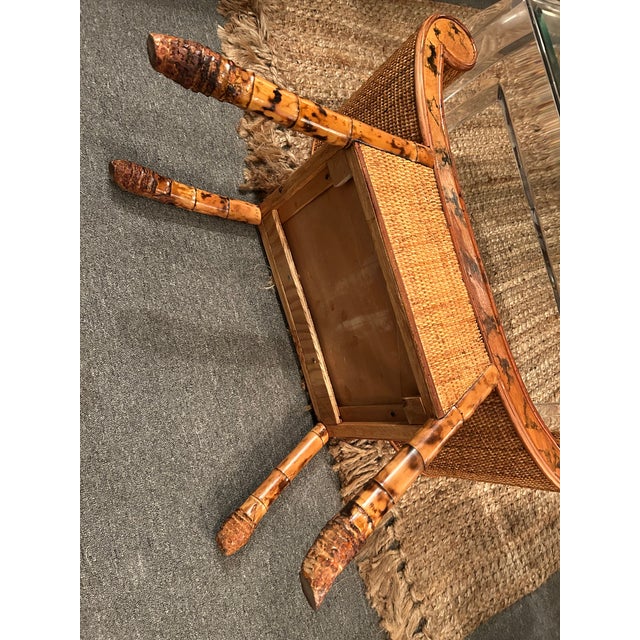 Rattan & Bamboo Organic Modern Bench For Sale - Image 13 of 13