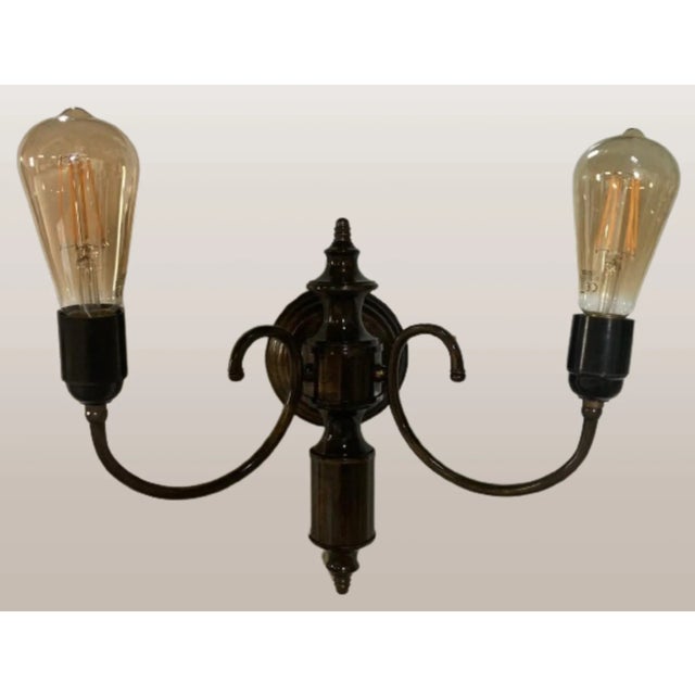 Vintage Golden Brass Wall Light, 1960s For Sale - Image 4 of 6