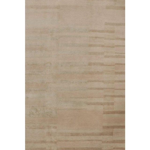 Beige Rug & Kilim's Plush Textural Rug in Mohair With Beige Geometric Designs For Sale - Image 8 of 11