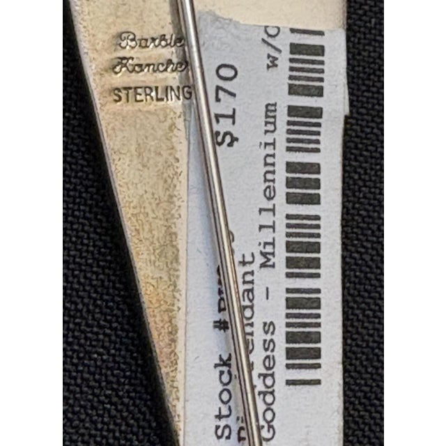 Late 20th Century Sterling Silver Designer Jewelry. Signed Pendant Brooch "Godess Millennium" by Barbie Koncher For Sale - Image 5 of 12