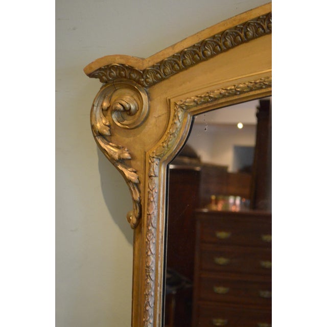 Large Victorian Giltwood Arched Overmantel Mirror, 1850 For Sale - Image 6 of 15