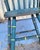 Wood 19Thc Origin. Green Paint & Mustard Stripe Thumb Back Windsor Chairs Set of Five For Sale - Image 7 of 8