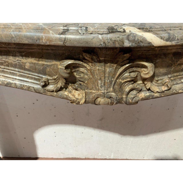 Louis XIV Style Fireplace in Breccia Marble, 1800s For Sale - Image 4 of 15