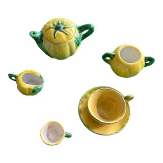 Vintage Child's Pumpkin Squash Tea Set - Set of 6 For Sale