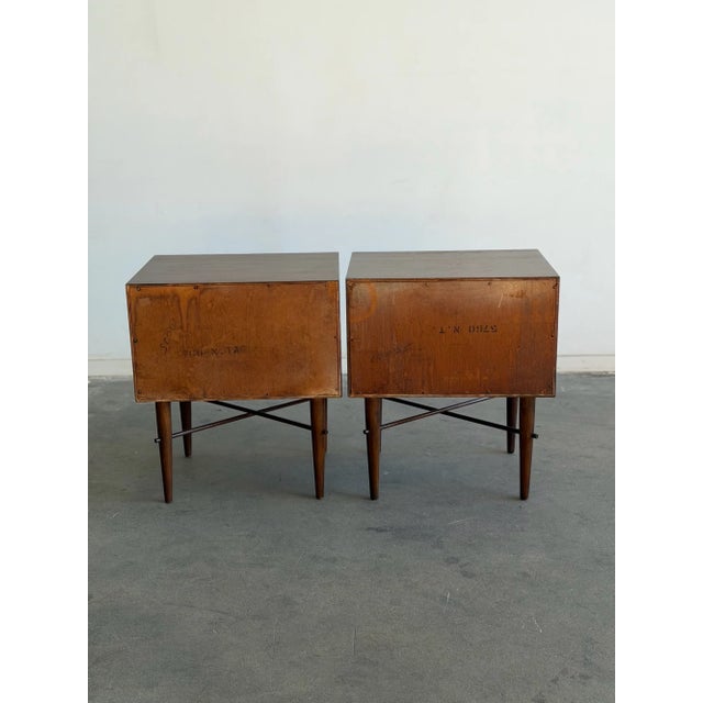 Brown 1960s Nightstands by American of Martinsville - Pair For Sale - Image 8 of 11