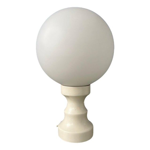 Space Age Opaline and Glass Table Lamp in White For Sale