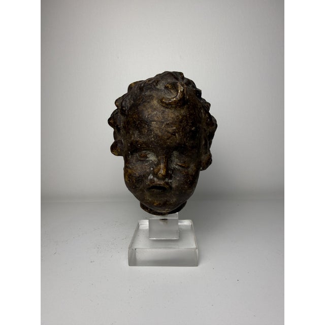 Tuscan Artist, Sculpture Depicting a Cherub's Head, 1500, Terracotta For Sale - Image 3 of 17