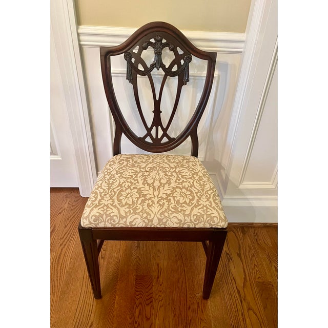 Chairs Dining Hepplewhite Shieldback Vintage For Sale - Image 4 of 11
