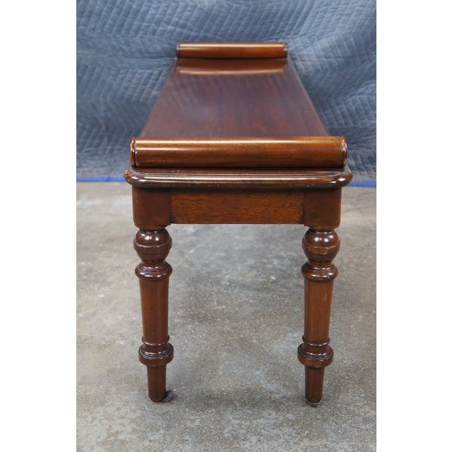 Late 20th Century English William IV Regency Style Mahogany Window Seat Foyer Hall Piano Bench For Sale - Image 9 of 12