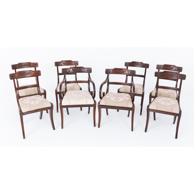 A good set of 8 Regency mahogany dining chairs These are antique period Regency circa 1810 These wonderful chairs are...