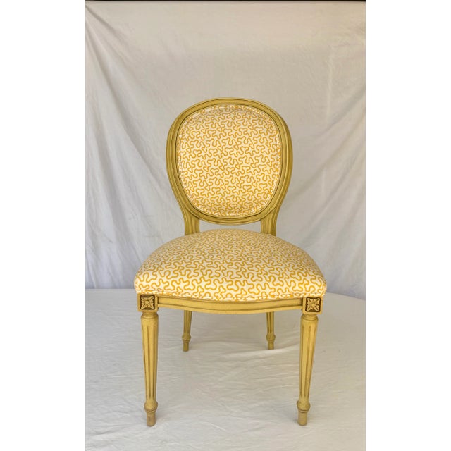 Pop Art Late 20th Century Louis XVI Yellow Upholstered Side Chair For Sale - Image 3 of 10