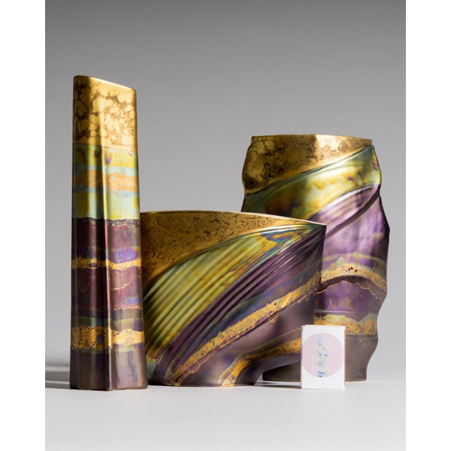 Rosenthal Eosin Porcelain Vase Trio by Johan Van Loon and Helmut Drexler for Rosenthal, 1990s, Set of 3 For Sale - Image 4 of 18