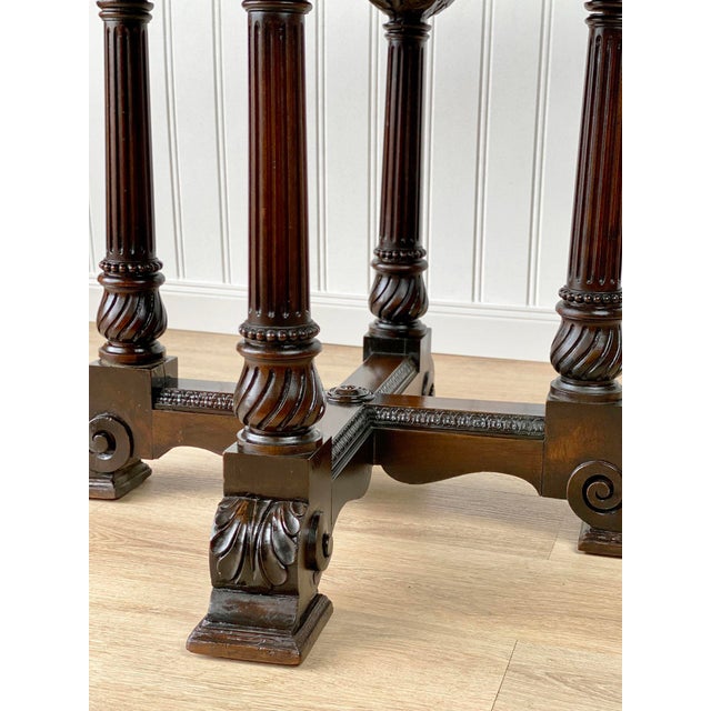 Antique Victorian Walnut Carved Grapevine Motif Octagonal Library Table ...