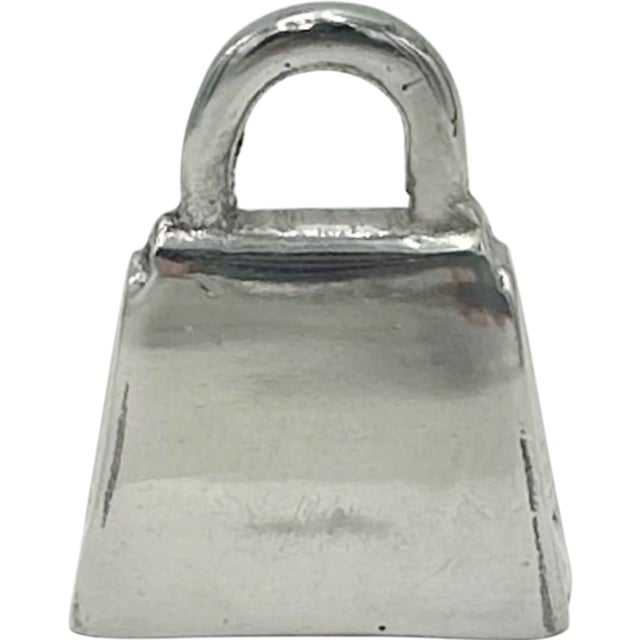 Vintage Miniature Silverplate Handbag Purse Paperweight For Sale - Image 10 of 13