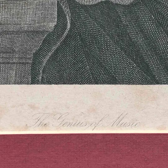Traditional Vintage Print of Giovanni Francesco Romanelli Saint Cecilia the Genuis of Music For Sale - Image 3 of 4