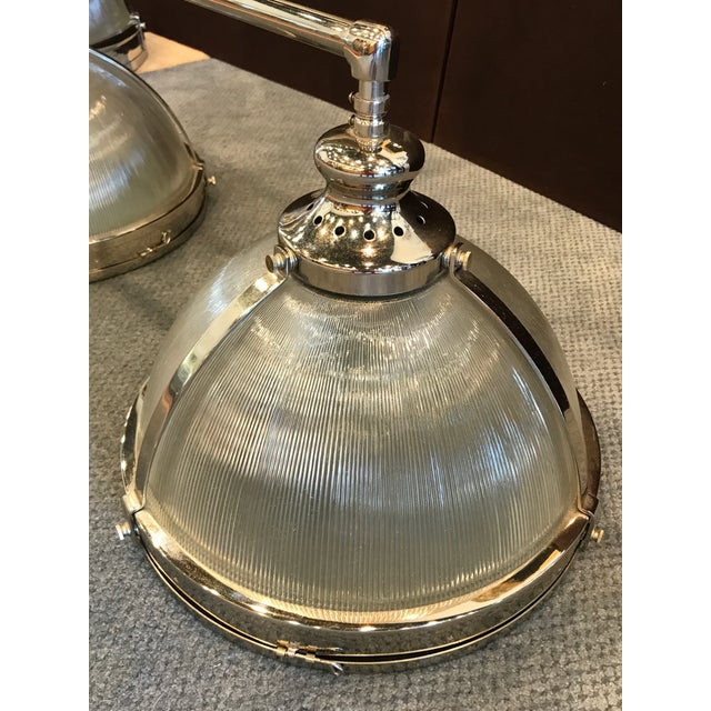 Restoration Hardware “Clemson” Prismatic Chrome Double Pendant Chairish